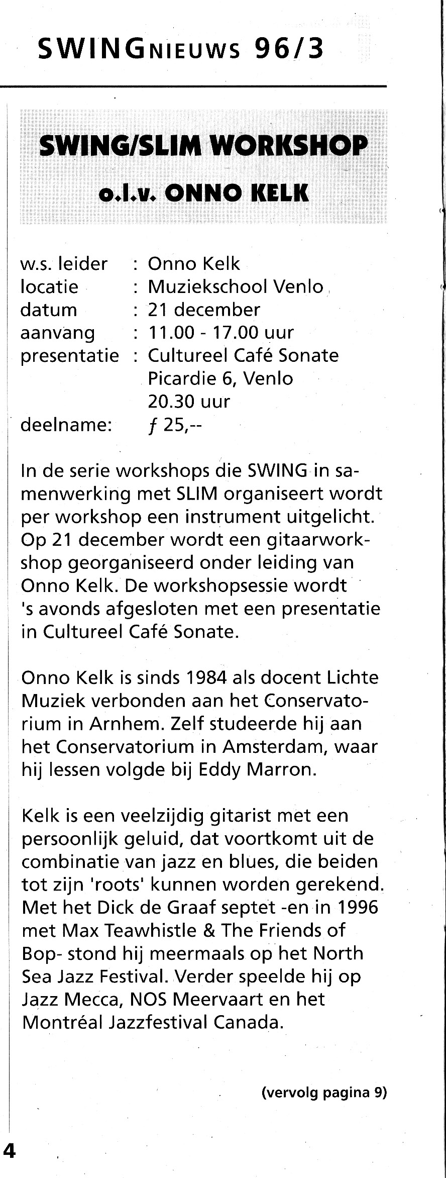 Swing Workshop Onno Venlo 1
